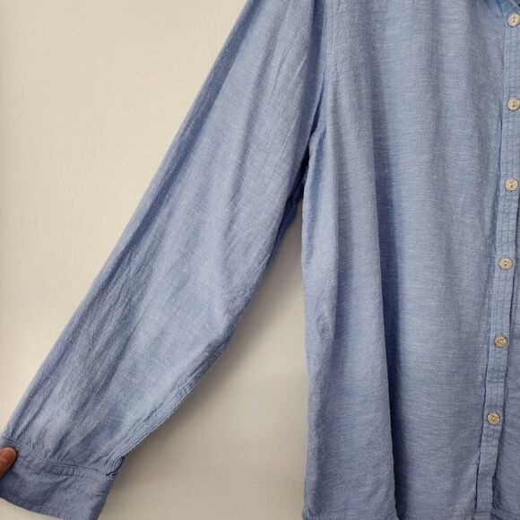 Orvis Classic Collection Linen Blend blue‎ long sleeve shirt mens size XXL - Picture 2 of 7